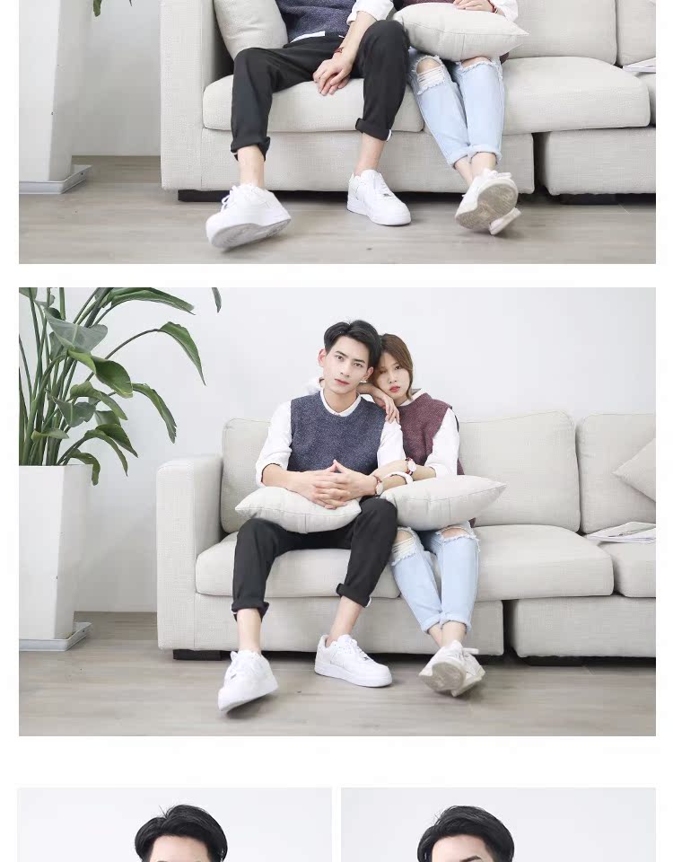 Áo len mùa thu đôi nhỏ phiên bản Hàn Quốc nhỏ của áo len không tay áo len áo len trường đại học áo len nam áo len gile
