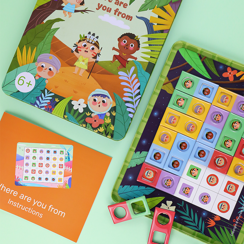 Children's portable magnetic graphics Yes to touch Magnetic Puzzle Logic Thinking Puzzle toy Moral Iron box dress