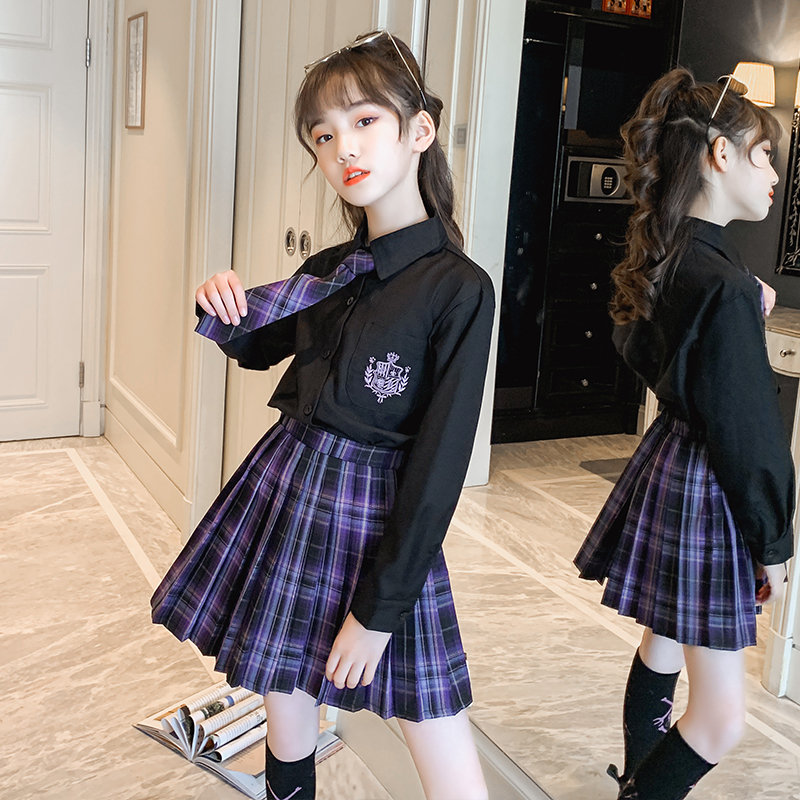 Jk uniform skirt genuine girl elementary school student outfit 11 years old 10 full frame skirt suit autumn academic style 12 little girl