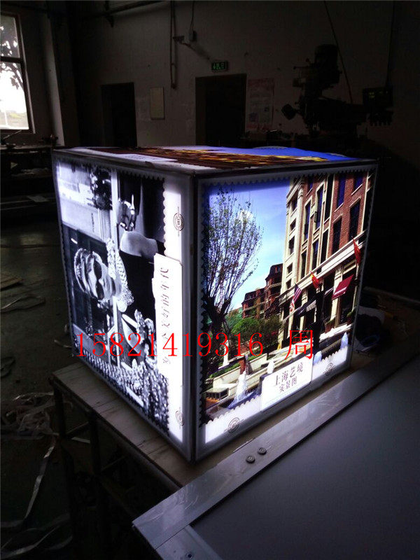Cube Advertising Light Box Hotel Exhibition Showroom Hanging Light Box Square Suspended Led without frame light box