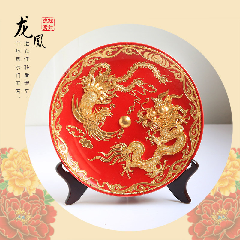 Paint line carving Xiamen Long Fengli ceramic artwork and crafts / gift gift for birthday life New wedding