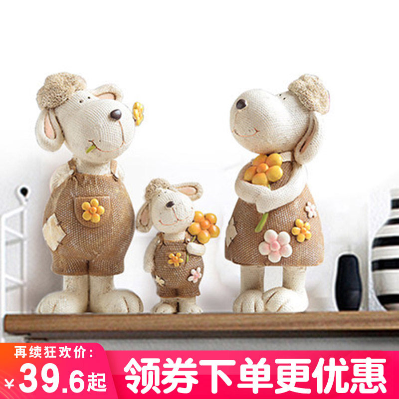 Eurostyle zodiac creative living room Home Ornament Home Decoration Home TV Cabinet Hem three sheep Katay
