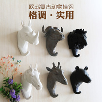 Eurostyle Creative Clothing Shop Decoration Hook Wall Decoration Retro Pendant American Animal Hanging Accessories Room Wall Decoration Wall-mounted