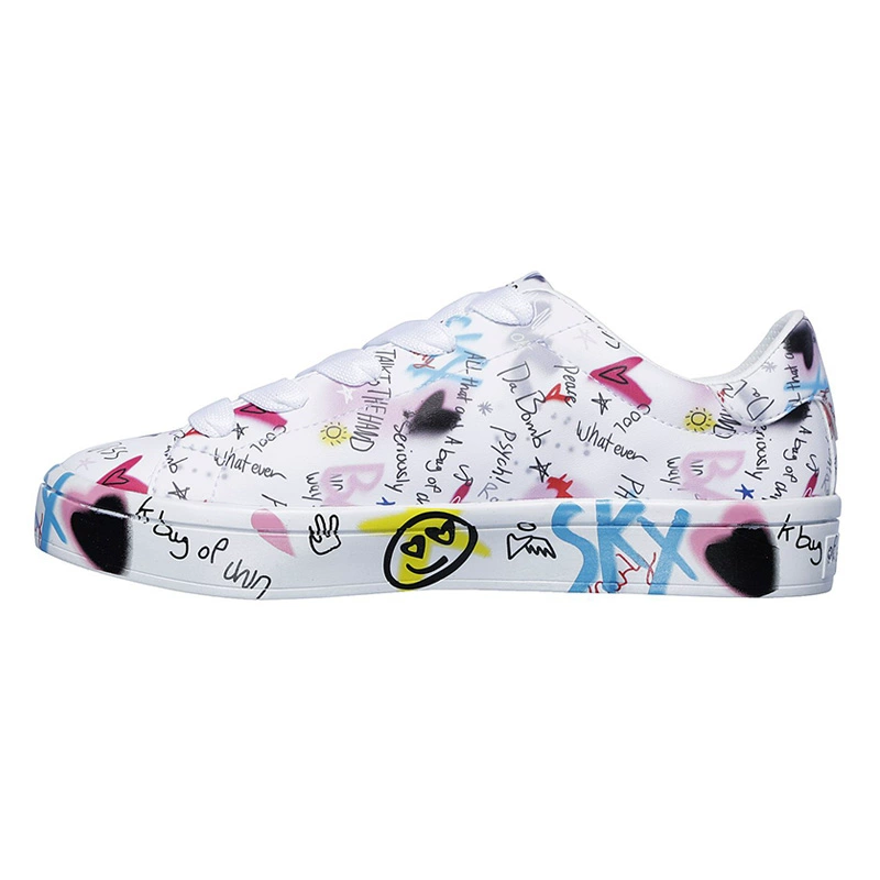 Giày nữ Skechers mùa hè 20 giày bảng graffiti mới giày trắng hoang dã giày đế dày mua giày thường - Dép / giày thường