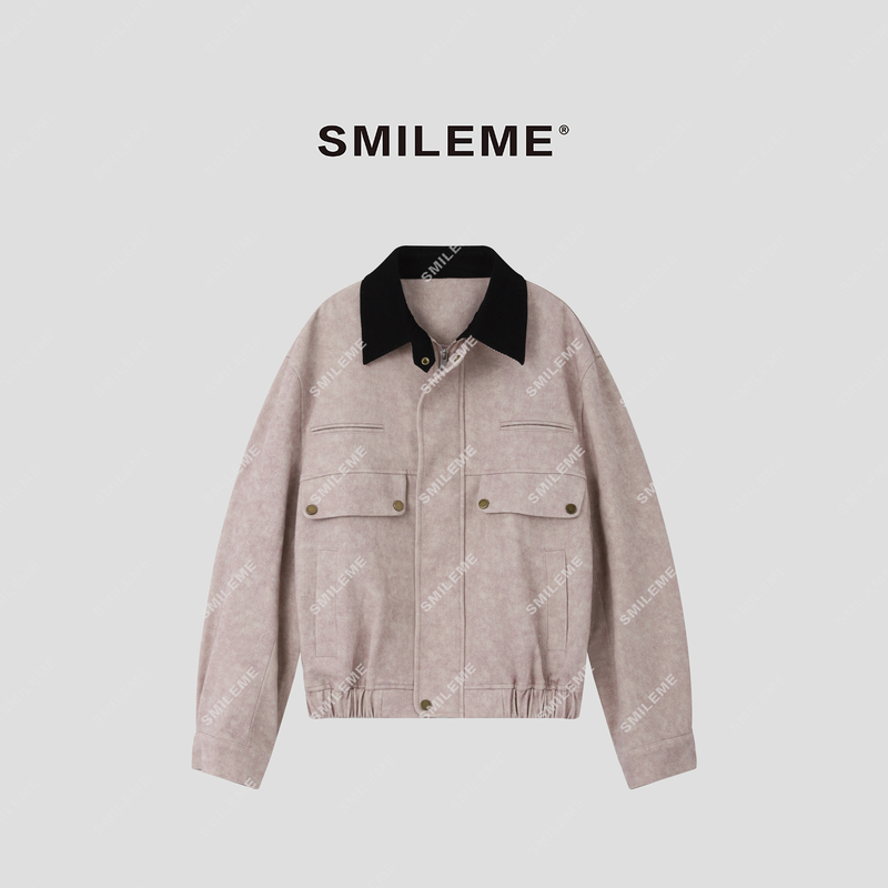 Ruan Xiaomi Smileme【Moon White Warm】100% Cotton Tie-Dye Color-Blocking Patchwork Lapel Jacket Ruan Xiaomi Smileme【Moon White Warm】100% Cotton Tie-Dye Color-Blocking Patchwork Lapel Jacket