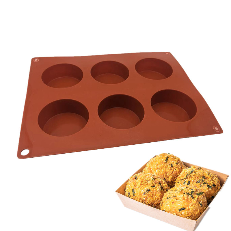 Vibrato thợ làm bánh hoang sáu khuôn thậm chí nhỏ tròn lông thỏ bông giấy cốc bánh pudding Shufulei silicone khuôn - Tự làm khuôn nướng khuôn làm bánh trung thu