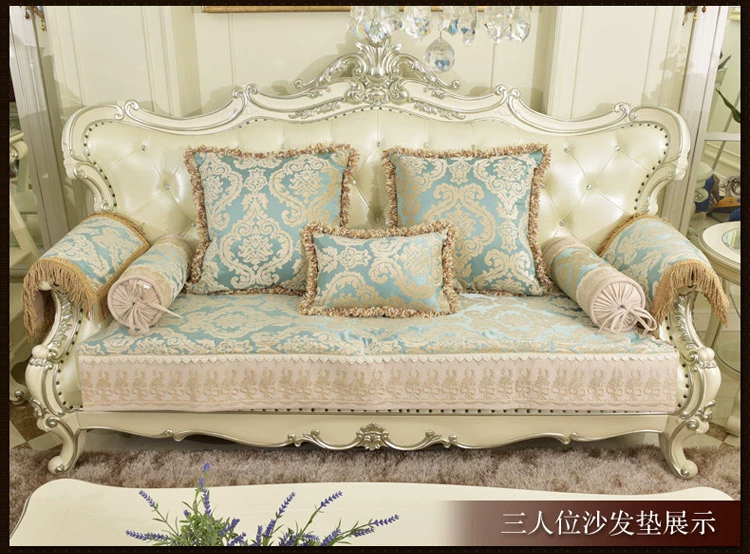 Sofa nỉ châu âu đệm chống trượt vải cao cấp phòng khách kết hợp đệm bọc sofa da phổ thông bốn mùa sang trọng - Ghế đệm / đệm Sofa