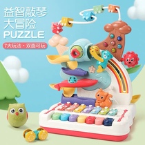 Childrens Baby Toy Adventure Boys and Girls Knock on the Piano Car Track Woodpecker Beads Multifunctional Puzzle Early Education