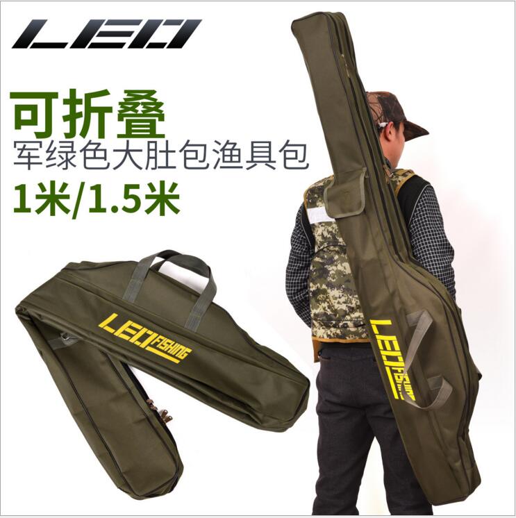 Waterproof fishing rod bag big belly fishing gear bag folding 1 5 m fishing containing bag Soft road sub-rod bag Multi-functional iso fishing bag