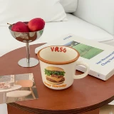 Корейская ретро -бургер щенка керамическая чашка маркировки старинная пара завтра завтрак чашка кофейня молоко кофейная чашка