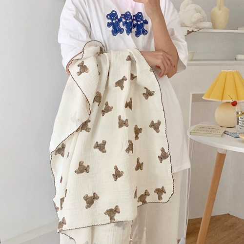 Акриловое марлевое детское одеяло, с медвежатами