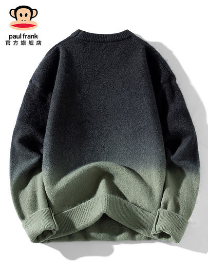 Big Mouth Monkey 2025 Herbst und Winter neuer Farbverlaufspullover für Herren, trendige Marke, lockerer Retro-Strickpullover für Herren