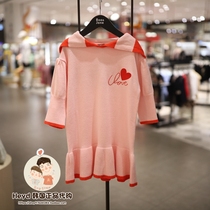 Direct mail roanjane Korean designer brand 22 autumn pink navy collar knitted dress OP15