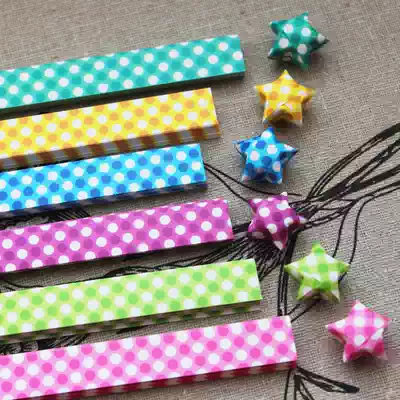 Candy Polka dots Star Origami Lucky star Origami star strip Star paper wishing bottle floating bottle full