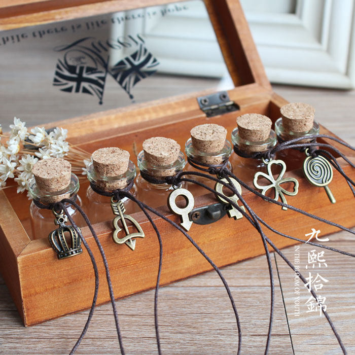 10 nostalgic retro cork wishing bottle mini glass craft gift decoration small creative student birthday gift