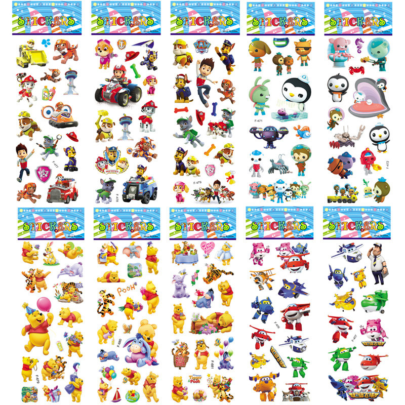 Standing Kigong Stickler Undersea Small Column Flying Man Children Stickers Cartoon Cartoon Cartoon and Painting Children with a small adhesive sticker