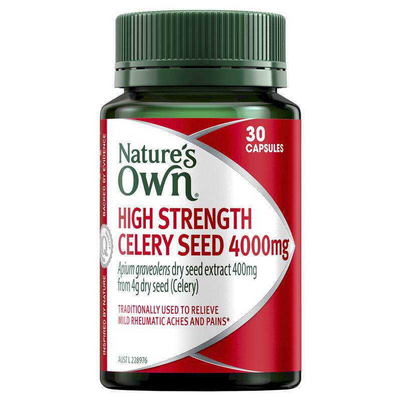 Natures Own Natural Australian Celery Seed Celery Seed Capsules 30 Capsules 4000mg Uric Acid Australia Direct Mail