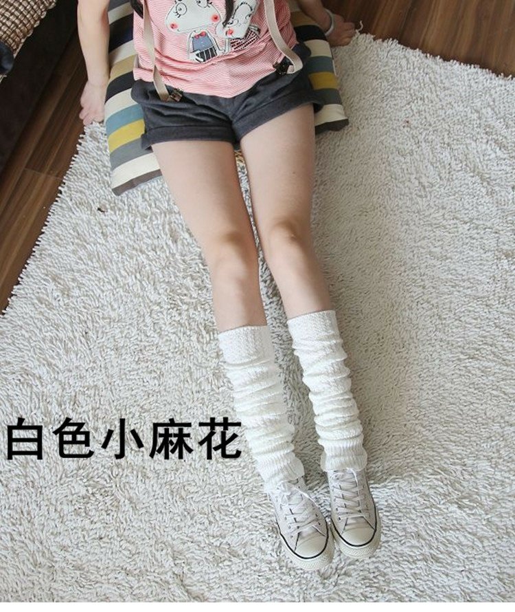 Thời trang phương Đông Hàn Quốc vớ len vớ vớ mùa thu và mùa đông ấm áp đầu gối dài vớ dày đầu gối đệm phụ nữ vớ vớ vớ nữ bằng vải cotton