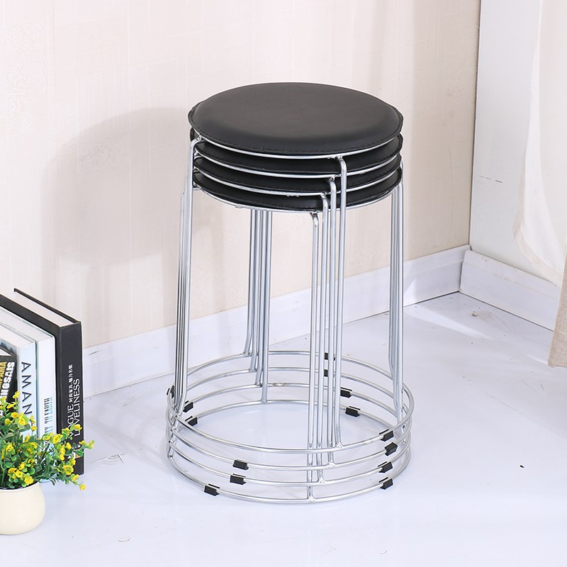 Plastic simple steel bench round bench household stool new adult bench bench iron leg thickness bench