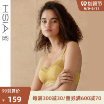 HSIA ya bra chest underwear women without steel ring thin sexy lace bra big chest show small full cup bra