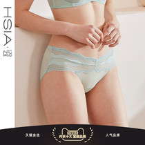 HSIA ya lace underwear women sexy splicing mesh breathable and comfortable cotton crotch ultra-thin mid-waist boxer pants