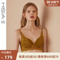 HSIA ya bra gathers small and small breasts sexy 3 4 cups on the top and bottom thick without steel ring lace underwear womens thin models