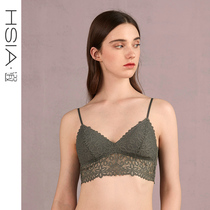 HSIA reverie French underwear womens thin triangular cup without steel rim padded backrest small chest bra bralette