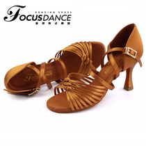 FocusDance Hong Kong focus dance shoes ten-strap three-knot new soft thick-soled adult womens professional Latin dance shoes