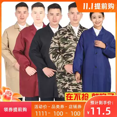 Work clothes men's long coats, dust-proof, wear-resistant labor covers, custom porters, summer blue coats, long version