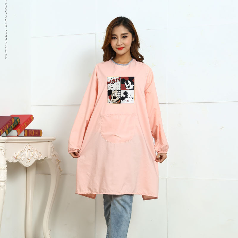 Kitchen Long Sleeve Apron Micro Waterproof Fashion Home Cooking Hood Clothing Adult Male And Female Smooth Cloth Workwear Not Stained-Taobao