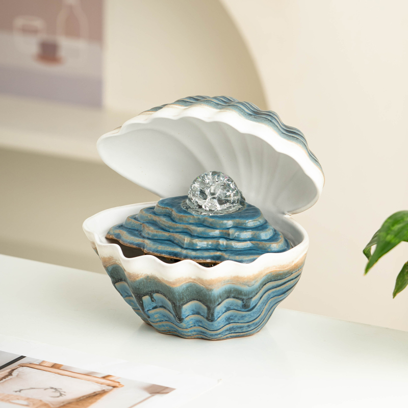 Shell Rolling Ball Fortune Bowl, Flowing Water Brings Wealth, Ceramic Home Decor for Living Room, Company Creative Feng Shui Wheel, Desktop Ornament Shell Rolling Ball Fortune Bowl, Flowing Water Brings Wealth, Ceramic Home Decor for Living Room, Company Creative Feng Shui Wheel, Desktop Ornament