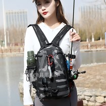 New double shoulder back road subpack obliquely satchel multifunctional purse single shoulder bag fishing rod bag fishing special tactical backpack