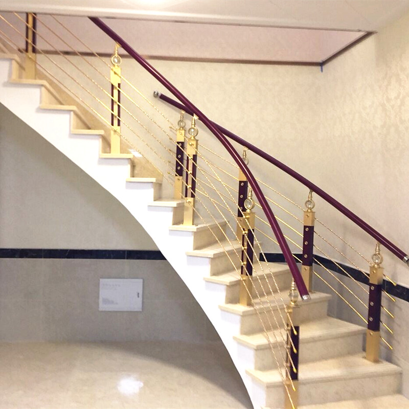 Stairway armrest guard rail Railing Fence solid wood loft Villa Balcony Hallway Brief Pvc Aluminum Magnesium Alloy Post