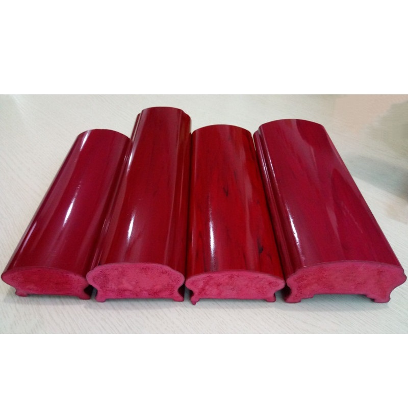 High Molecular Pvc Epoxy Wood Wood Wood Hot Bend Stairway Armrest Indoor outer guard railing flat iron leaning against wall imitation wood