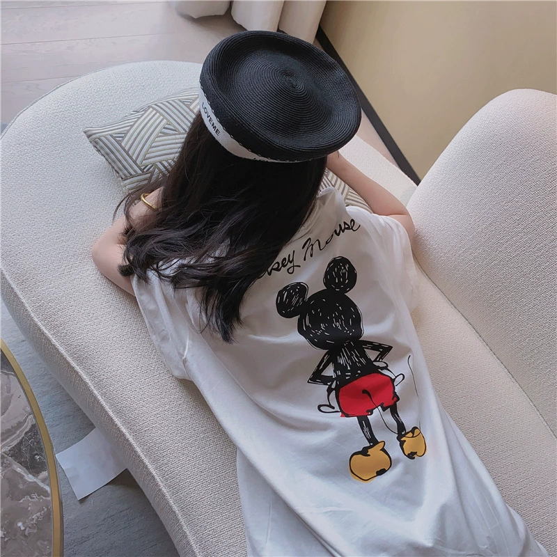 Sản phẩm mới mùa xuân / mùa hè 2020 Gia đình Hàn Quốc Vui vẻ trở lại Disney Phim hoạt hình Mickey Áo phông cotton tay ngắn - Trang phục dành cho cha mẹ và con