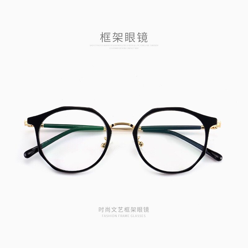 Retro irregular large frame eyeglass frame myopia frame female Korean version of the tide ultra-light anti-blue light with power to send the lens makeup