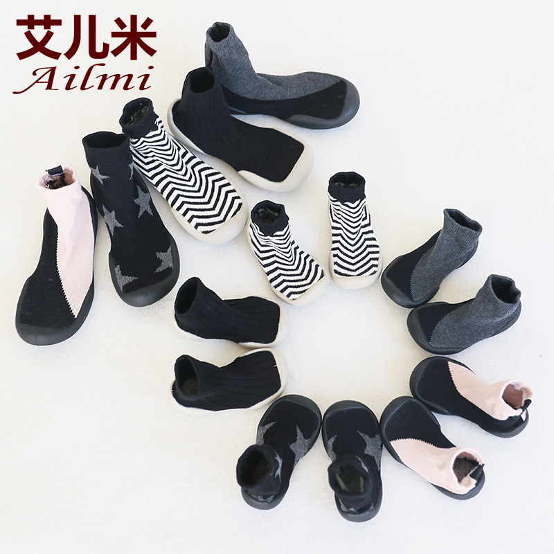 ins spring and autumn parent-child floor socks adults breathable non-slip rubber soft bottom men and women socks children early education socks shoes