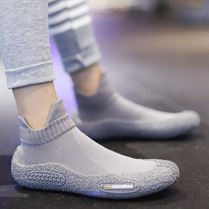 Goron Shark Silent Floor Shoes and Socks Set for Indoor Home Use, Non-Slip Soft Thick Soles for Men, Women, Adults, and Seniors, Early Education Yoga
