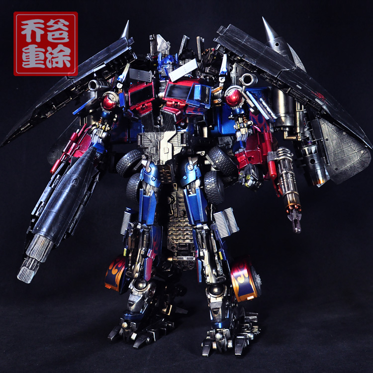 Dad Qiao repainted Transformers aps01 Optimus Prime Skyfire fit vest fwi-3m metal battle damage