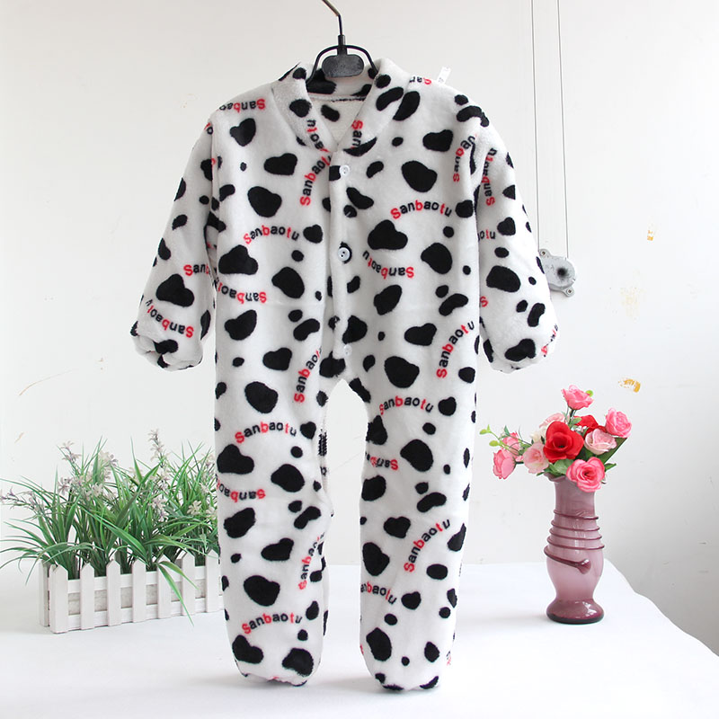 1-2-3 tuổi bé trai và bé gái flannel jumpsuit chống đá là mùa thu đông đồ bơi cho bé