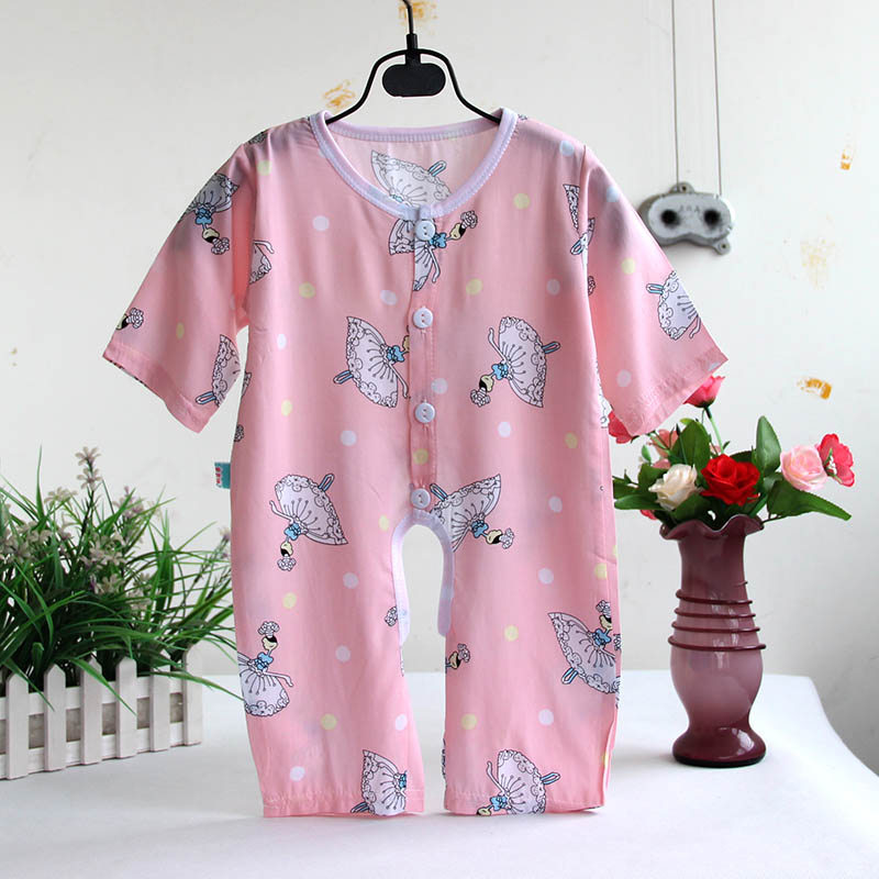 Bé cotton lụa dài tay áo onesies bé quần áo cotton nhân tạo sơ sinh cotton trẻ em của đồ ngủ romper 0-2 tuổi