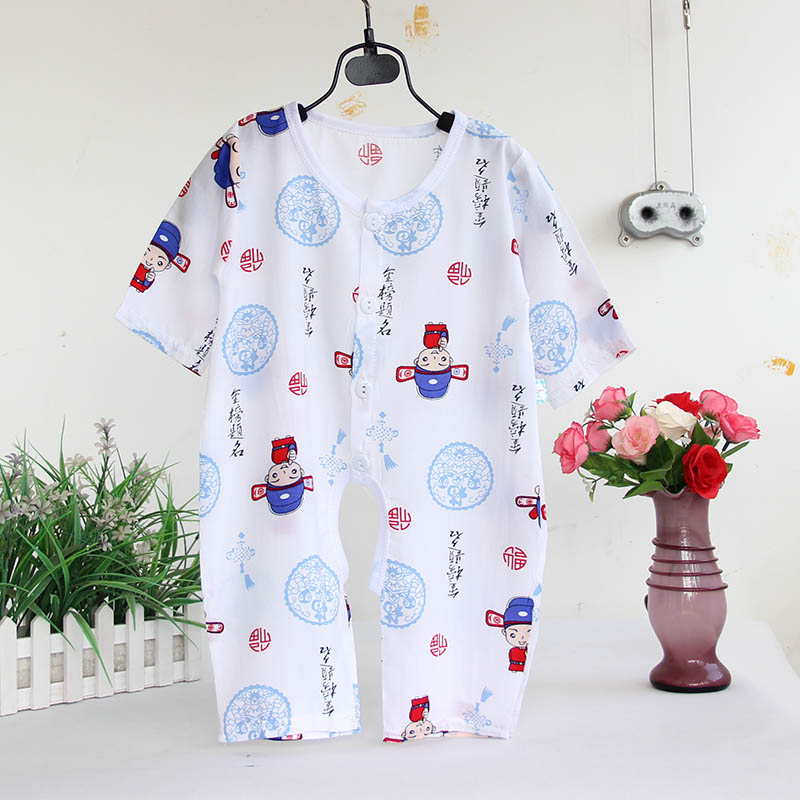 Bé cotton lụa dài tay áo onesies bé quần áo cotton nhân tạo sơ sinh cotton trẻ em của đồ ngủ romper 0-2 tuổi