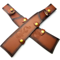 Straight knife sheath machete sheath two-layer knife sheath customized outdoor knife sheath two-layer leather sheath knife storage