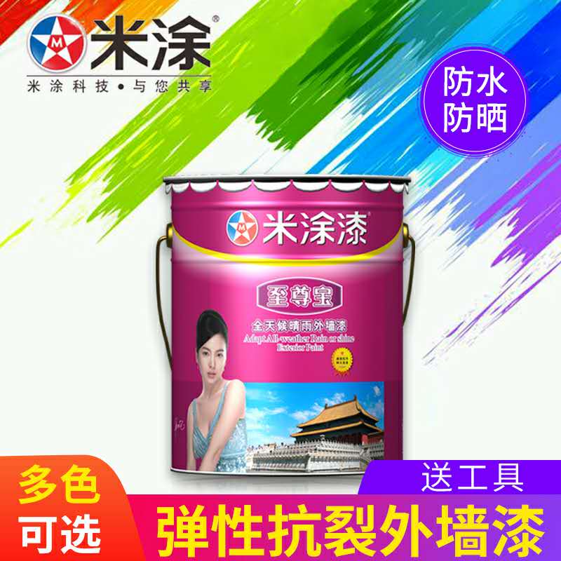 Silicon C external wall emulsion paint waterproof sunscreen villa wall painted self-brushed outdoor balcony durable white color paint