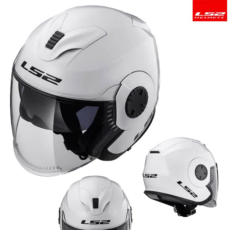 LS2 half-helmet multi-function dual-lens motorcycle helmet four seasons hood summer helmet with built-in bluetooth slot OF570