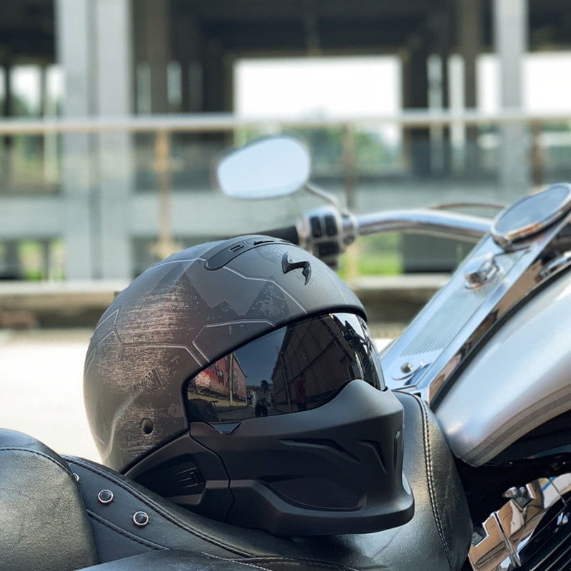 Scorpion Scorpion motorcycle helmet full helmet Full-cover detachable Harley vintage four seasons racing half helmet fall-proof