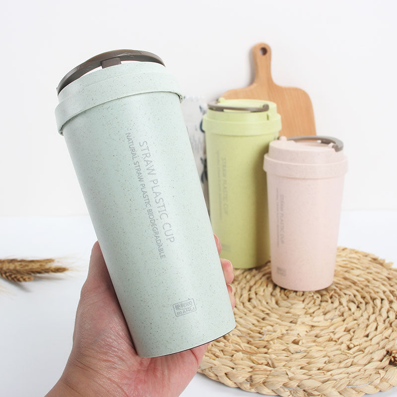 Korean wheat straw plastic water cup simple fresh portable hand wheat coffee cup female student Harajuku Cup