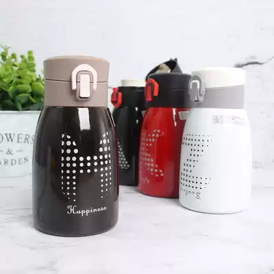 Korean version of bomb cover thermos cup 304 stainless steel male and female student couple Cup subnet red ins travel portable small water Cup