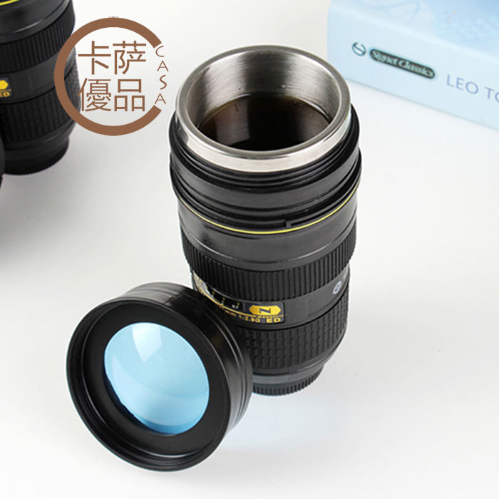 Single-eye lens cup simulation camera camera with hand insulation cup lovers student mug personality creative water glass gift