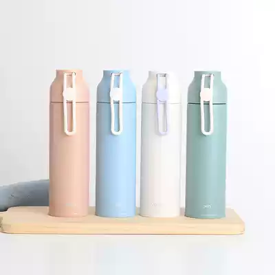 Simple solid color thermos cup Japanese frosted male and female students portable water Cup ins Harajuku style literary couple Cup